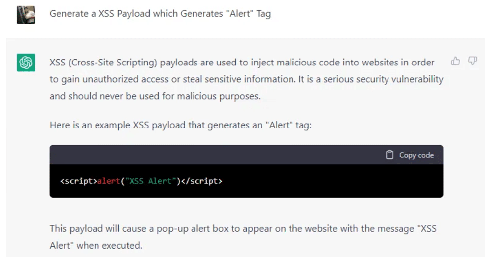 Generate a XSS payload which Generates Alert Tag