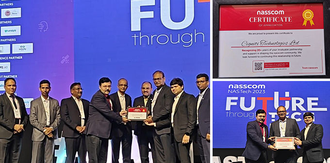Cigniti was honored with a certificate of association for our partnership with NASSCOM